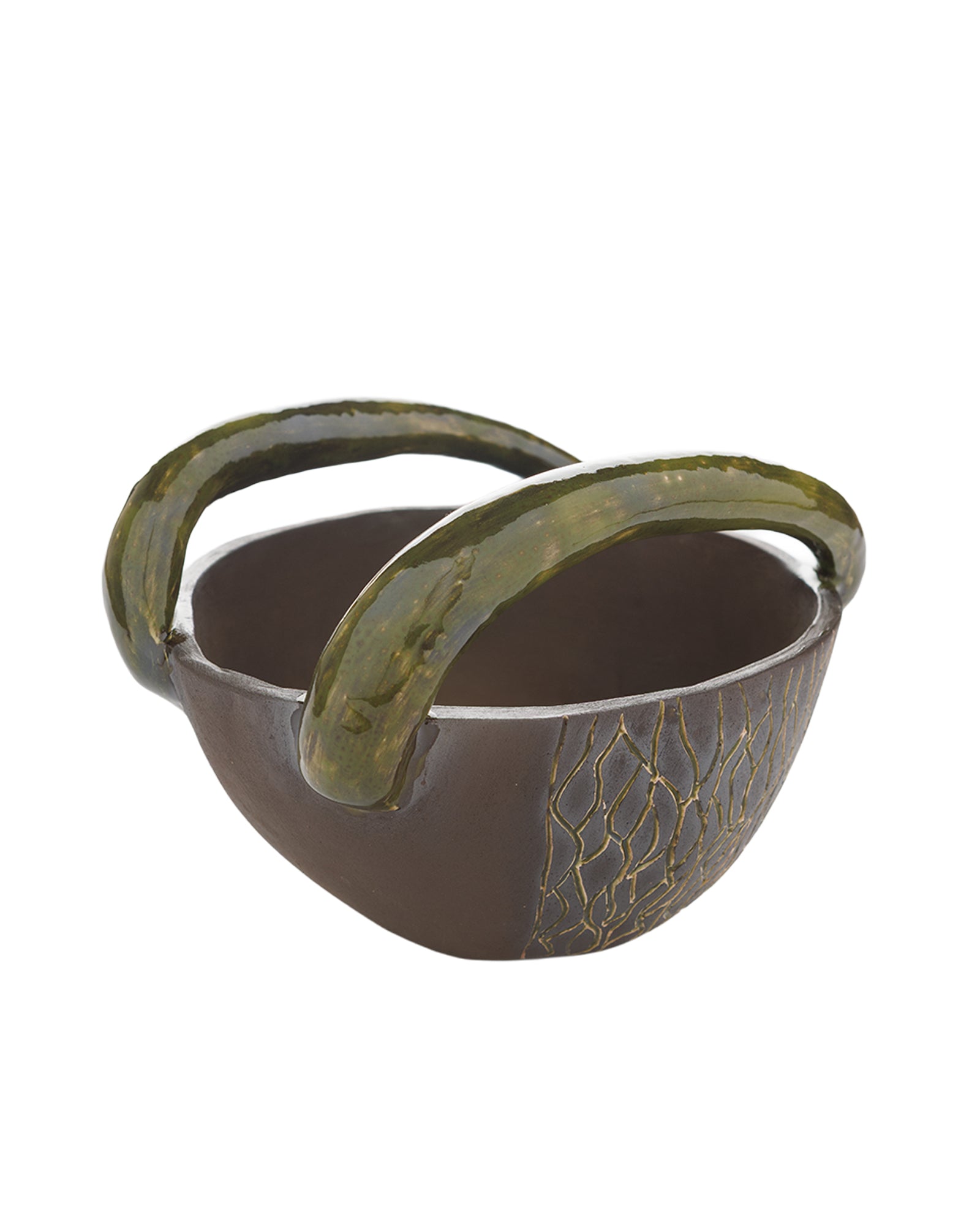 Ankara Goat Figurine Ceramic Bowl with Handles