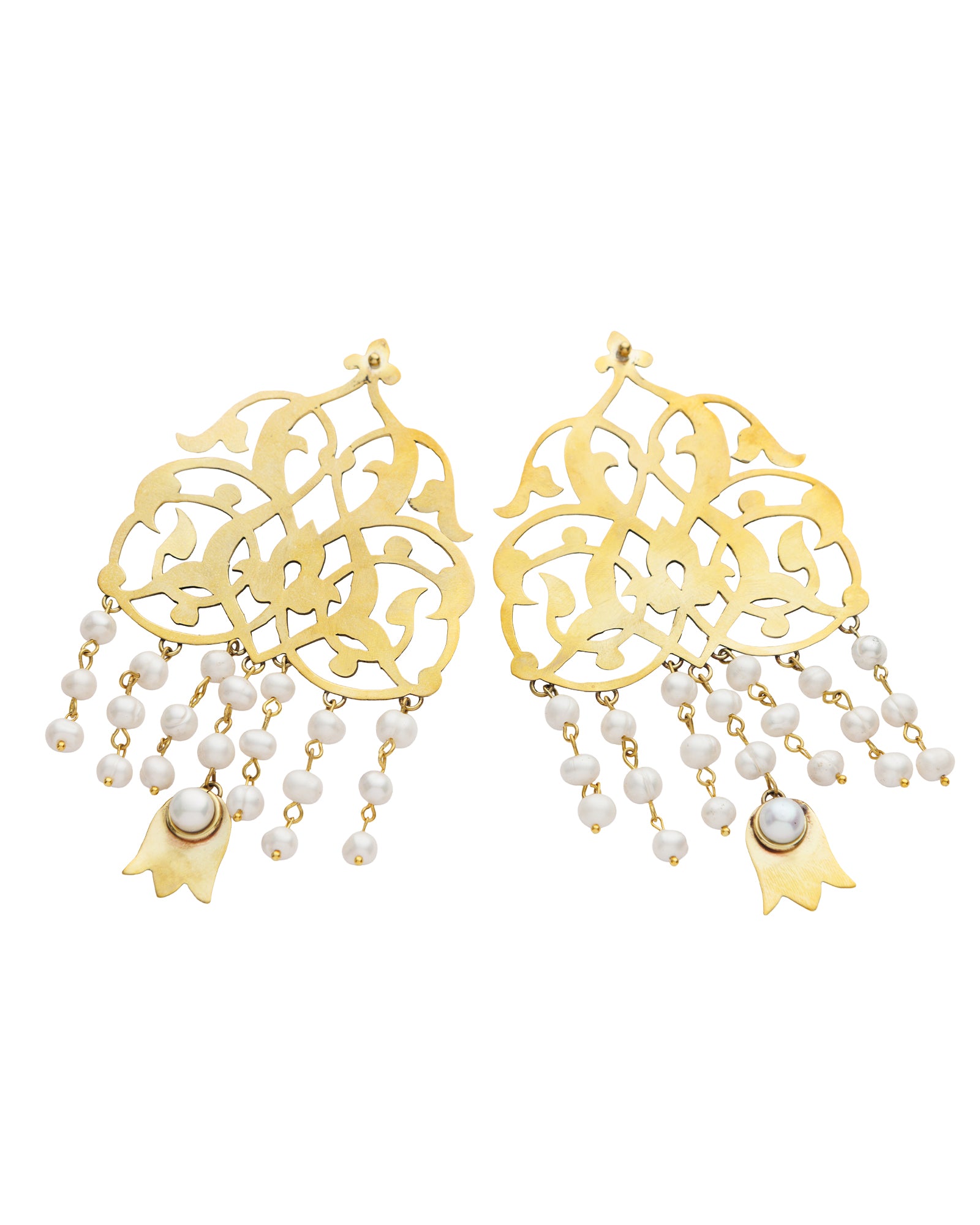 Selçuklu Motifi İnci Püsküllü Küpe