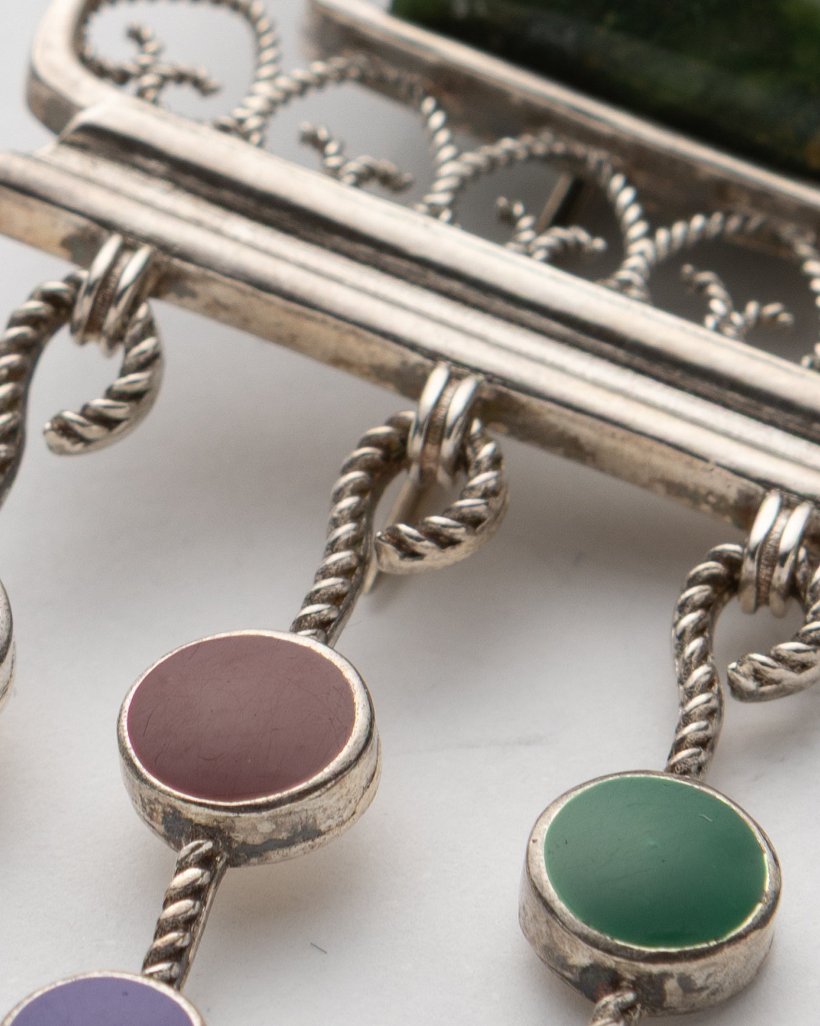 Green Rectangular Stone Brooch - 2100 2434