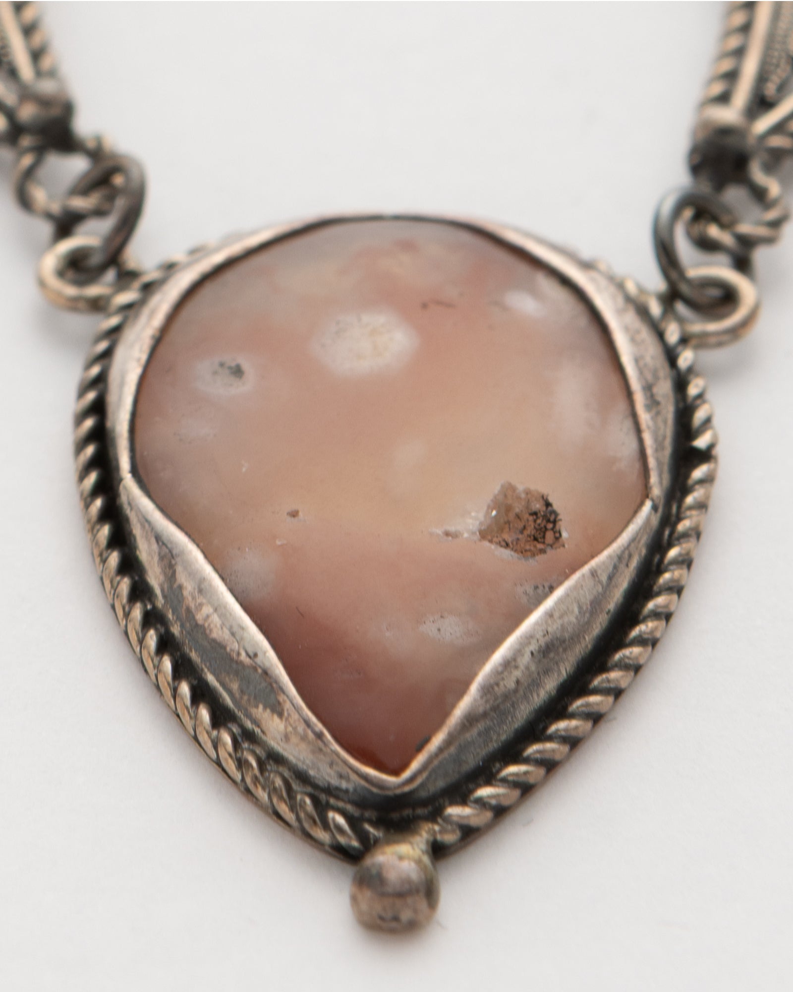 Brown-White Triple Agate Stone Necklace - 2100 7378