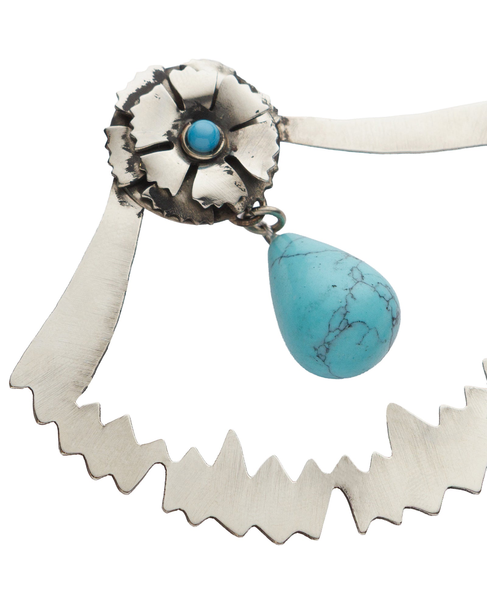 Turkuaz Taşlı Gümüş Küpe Seti