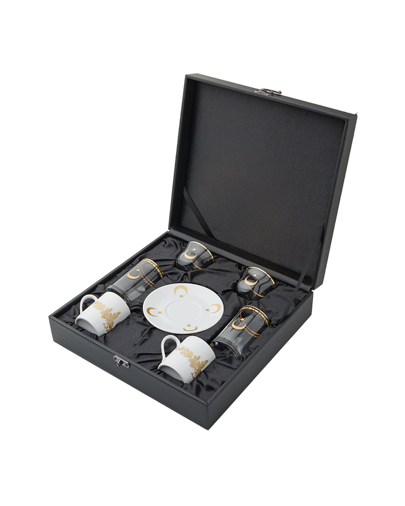 Crescent & Star Turkish Coffee Set & Water Glasses