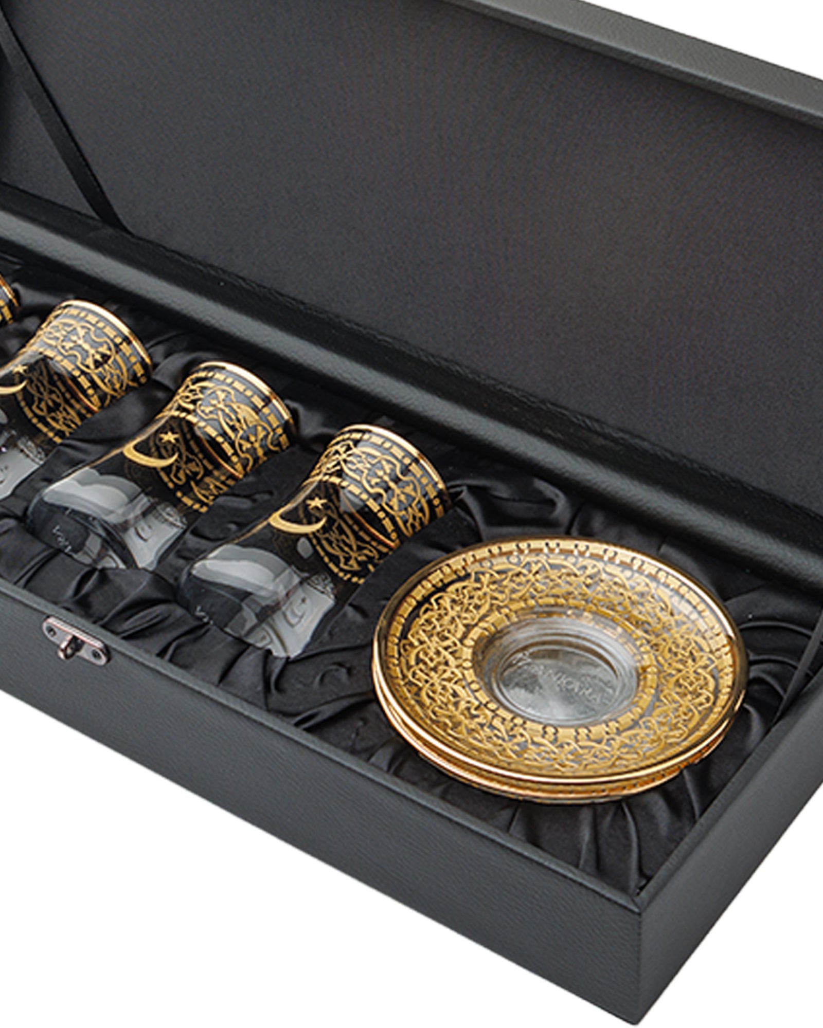 Crescent & Star Geometric Pattern Tea Glass Set