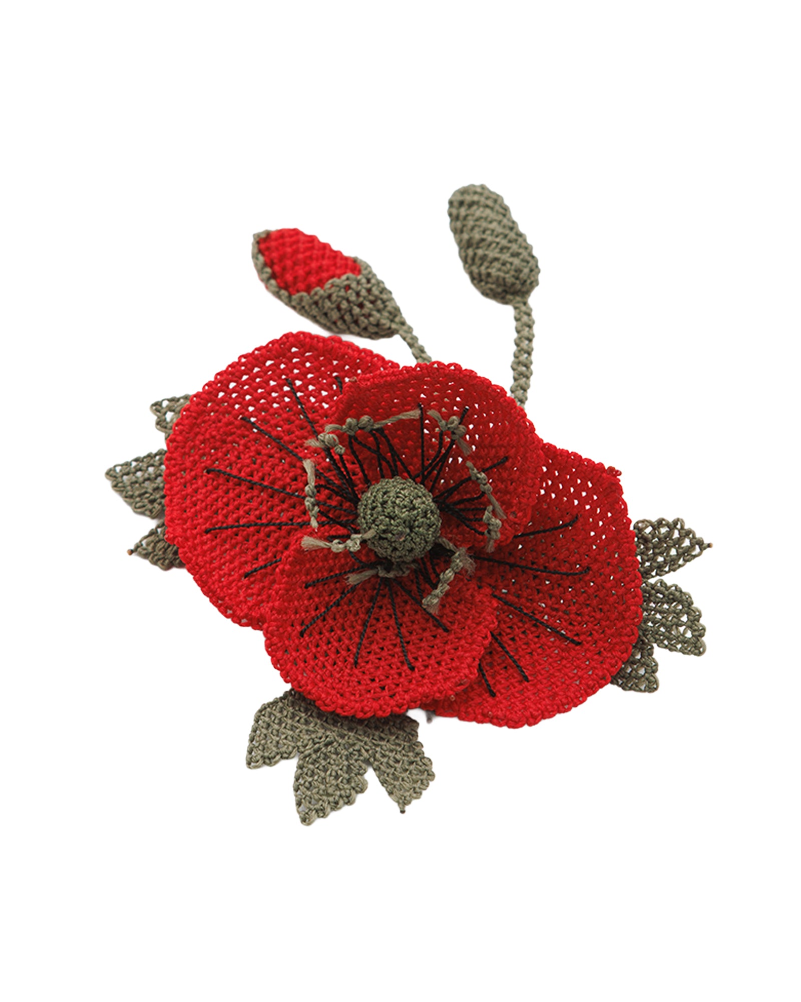 Poppy Flower Brooch