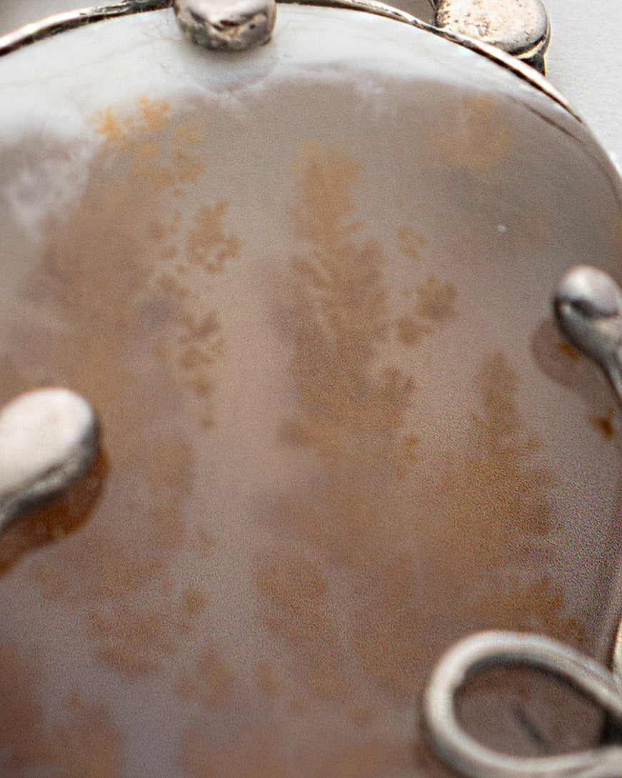 Brown-Gray Irregular Shaped Agate Necklace - 2101 3157