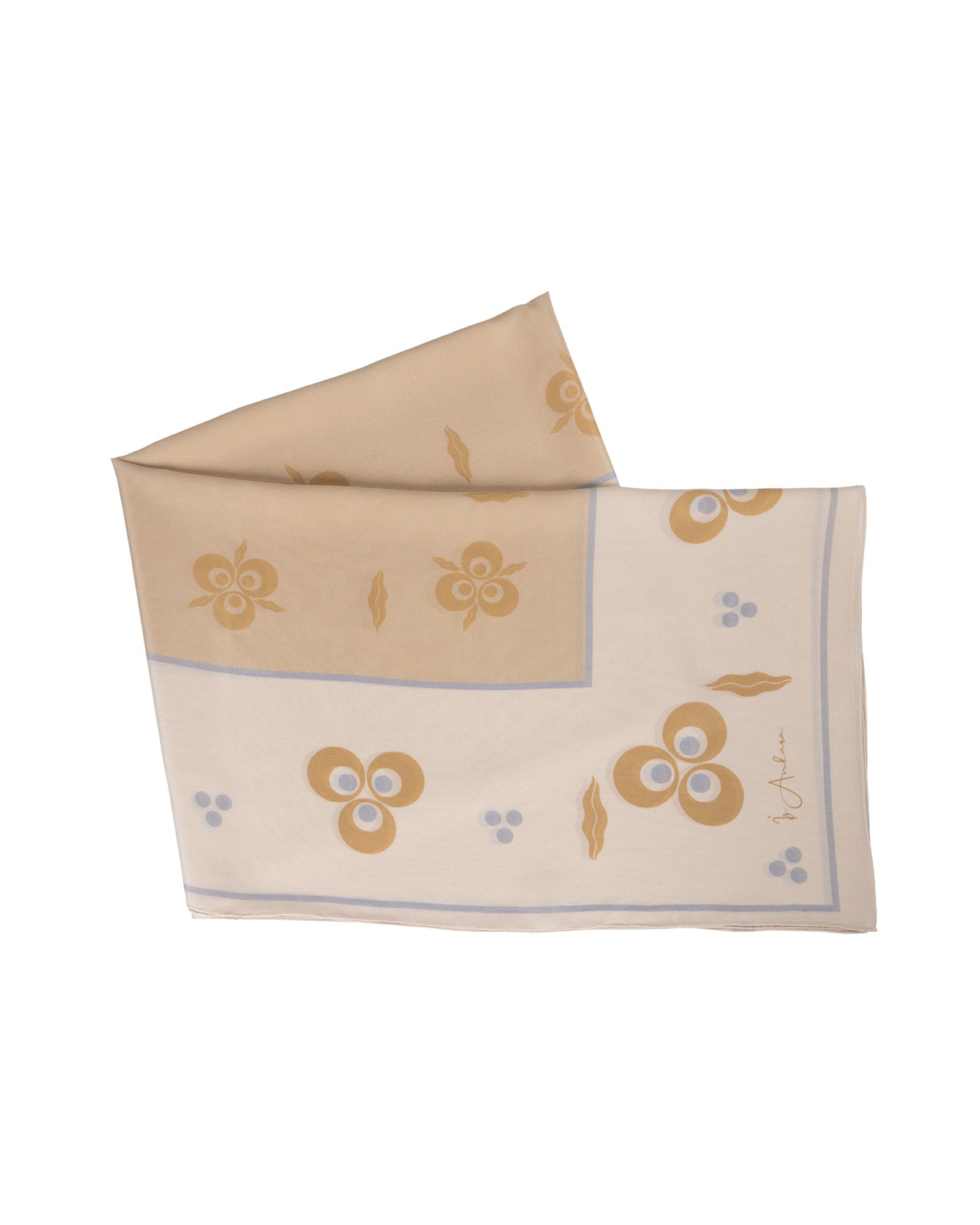 Çintemani Patterned Silk Shawl | Gold - Beige