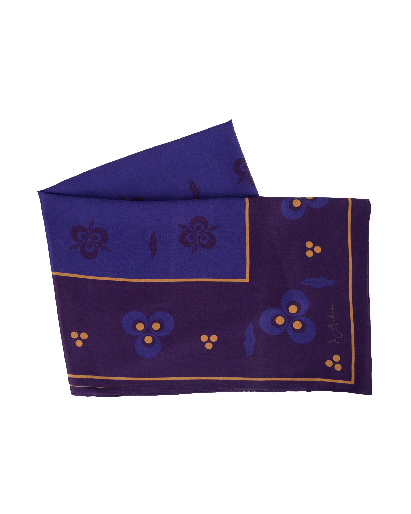 Çintemani Patterned Silk Shawl | Purple - Blue