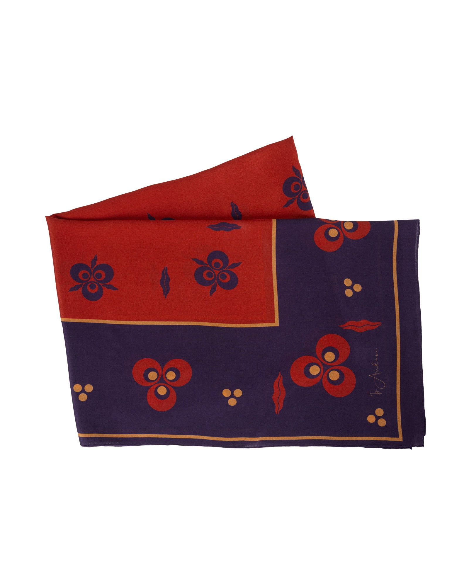 Çintemani Patterned Silk Shawl | Purple - Red