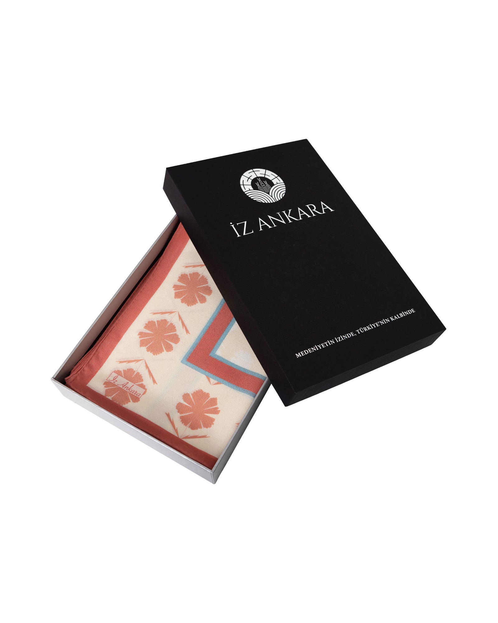 Flower of Love Patterned Silk Shawl | Orange & Rose