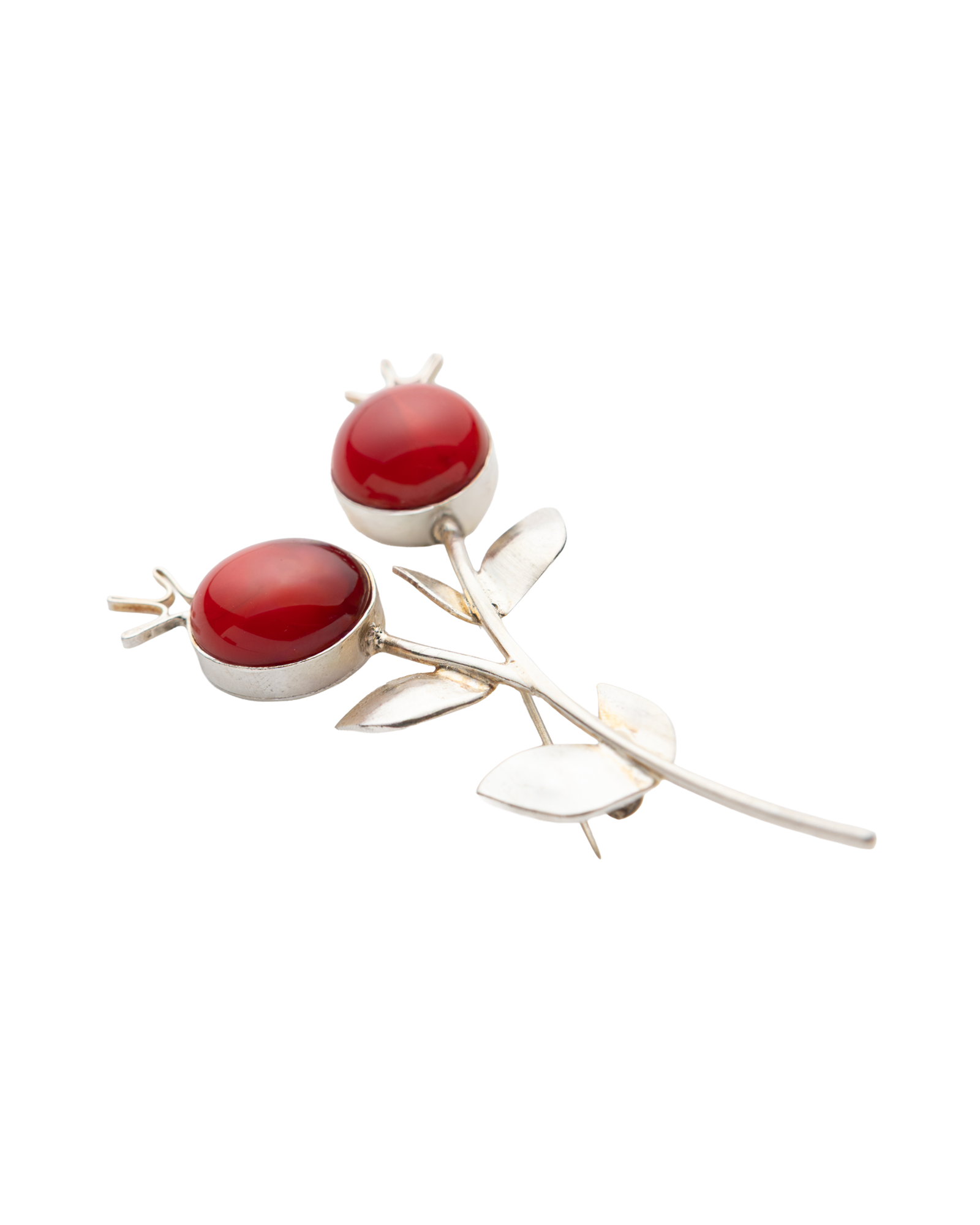 Handmade Sterling Silver Pomegranate Brooch