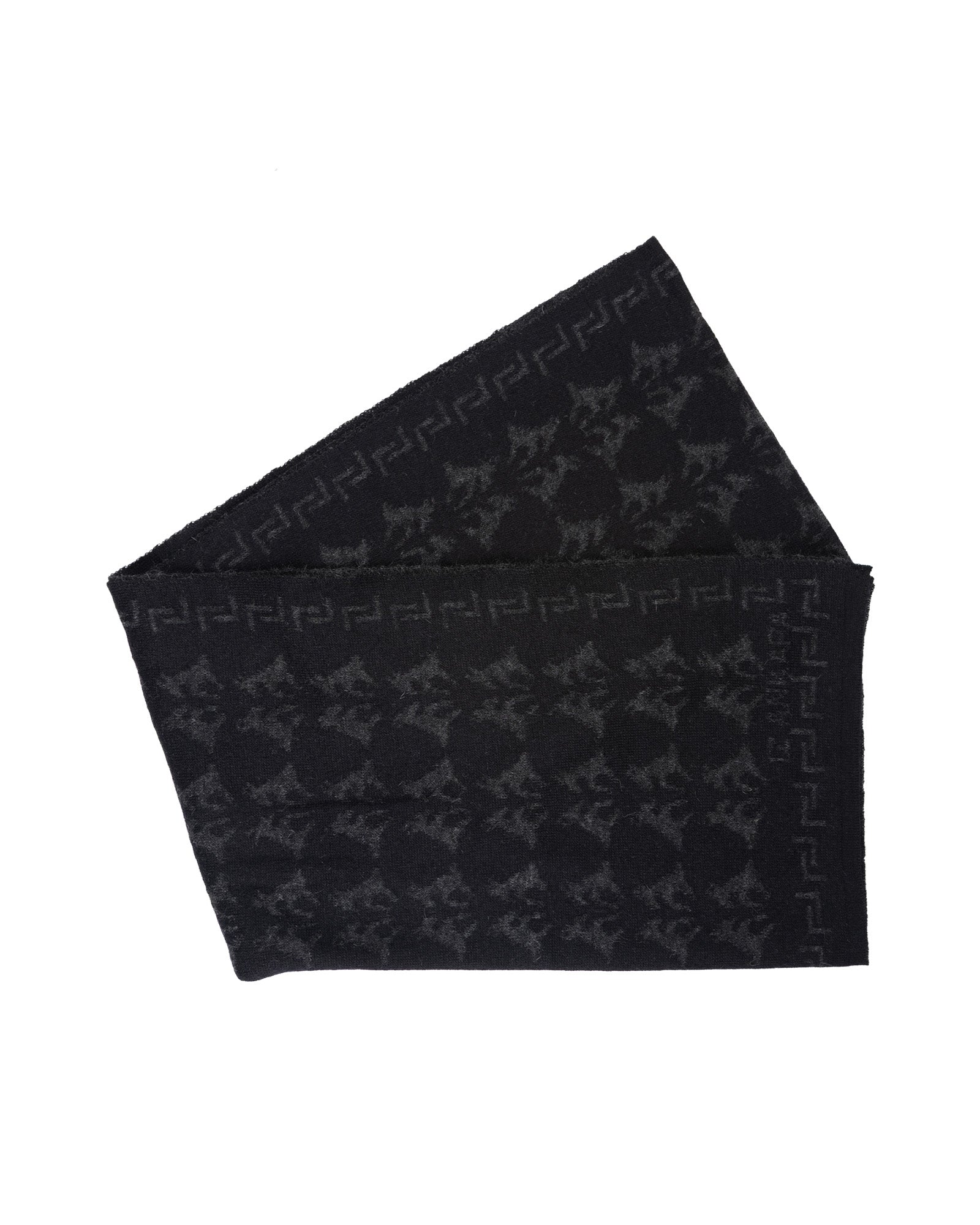 Mohair Scarf with Ankara Goat Symbol | Black