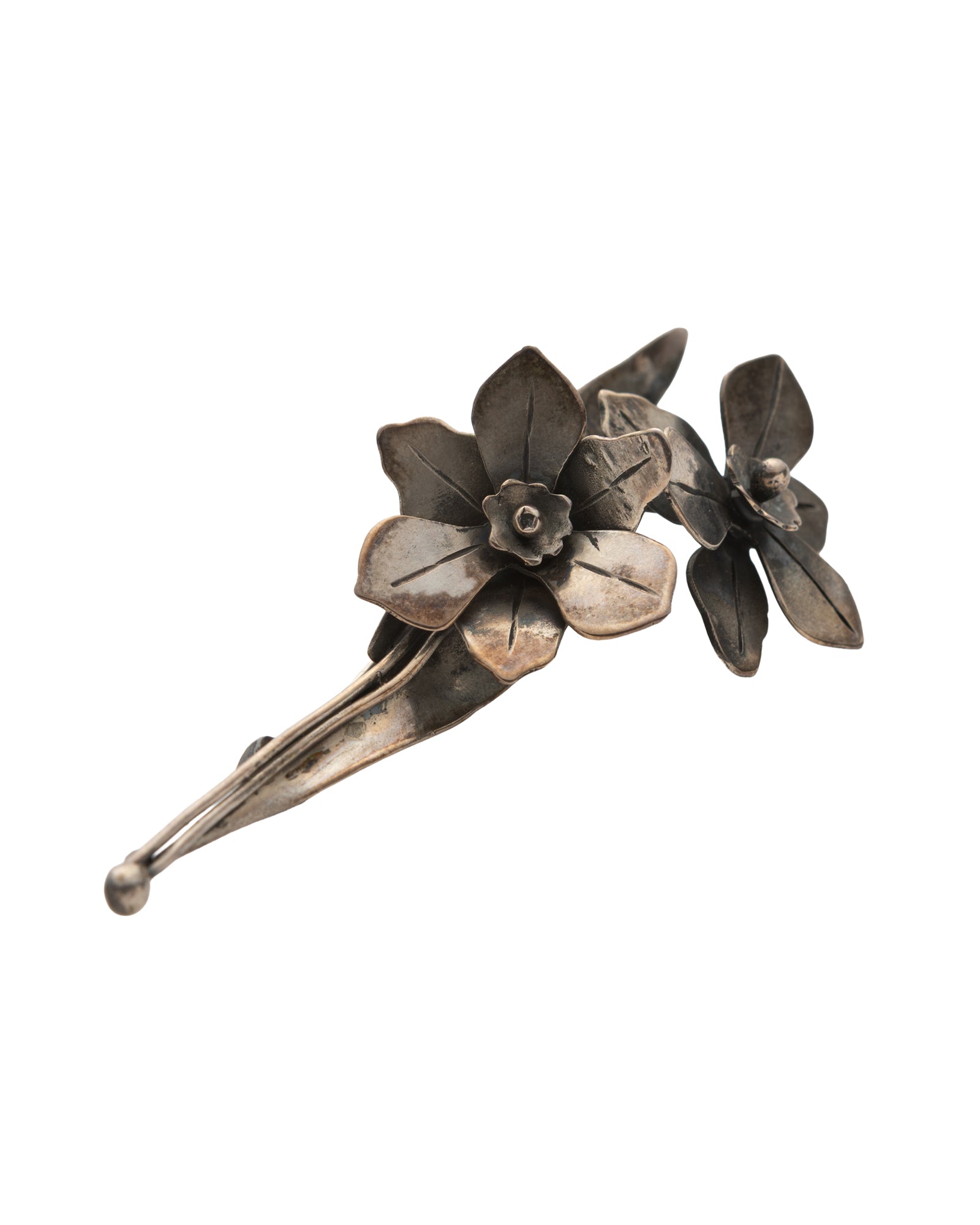 Silver Daffodil Flower Brooch - 2100 7743
