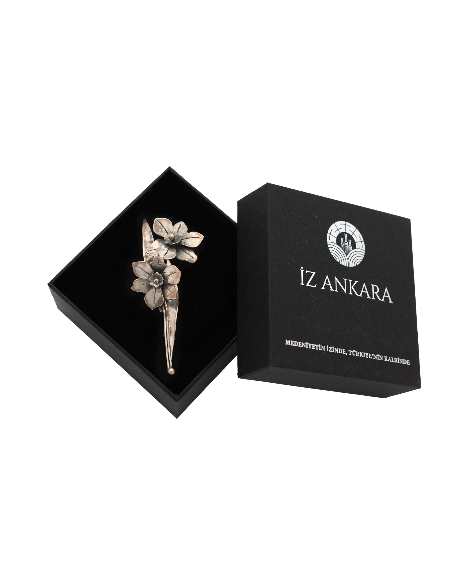 Silver Daffodil Flower Brooch - 2100 7743