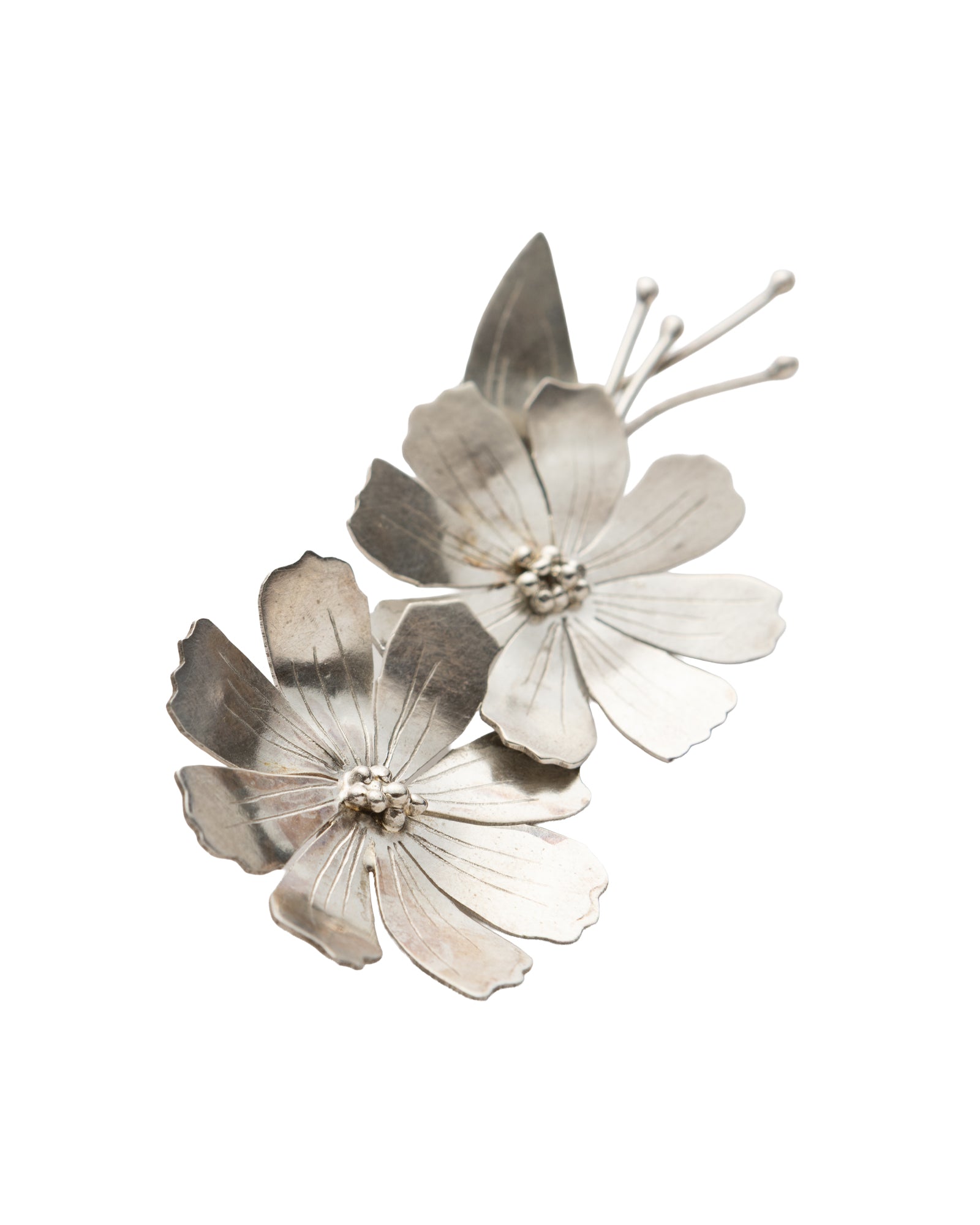 Silver Brooch with Love Flower Motif - 2101 4086