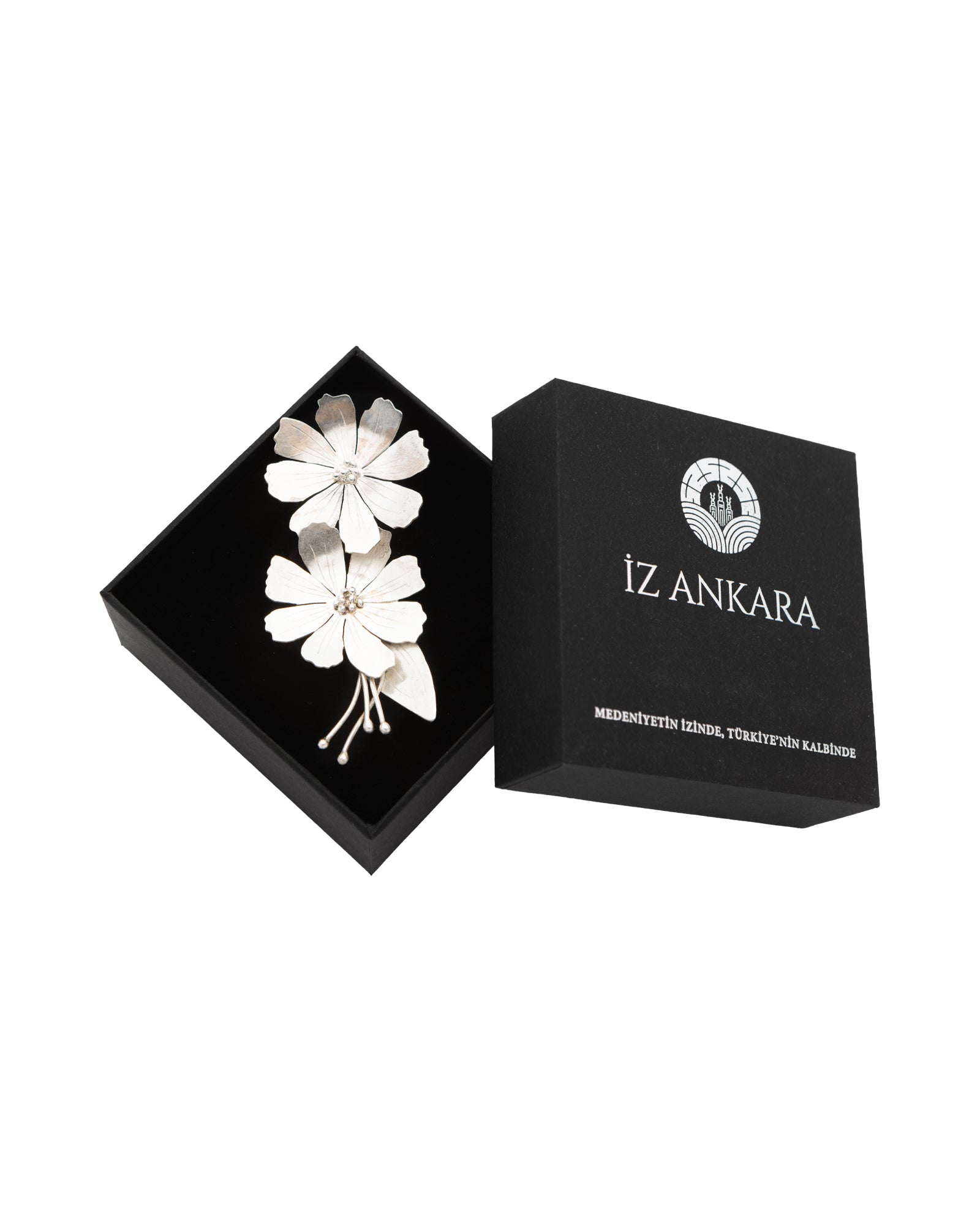 Silver Brooch with Love Flower Motif - 2101 4086