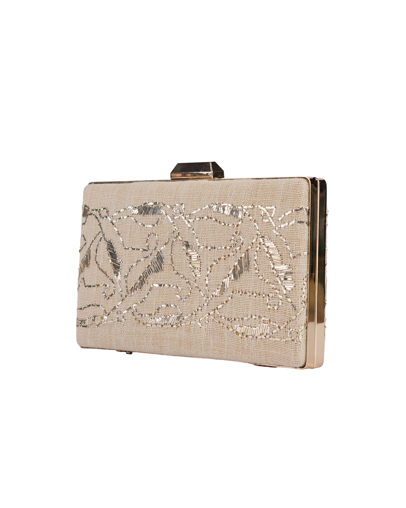 Tel Kırma İşlemeli Clutch Çanta