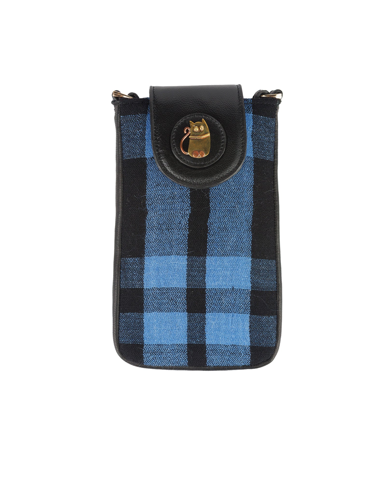 Kedi Logolu Telefon Çantası - Mavi
