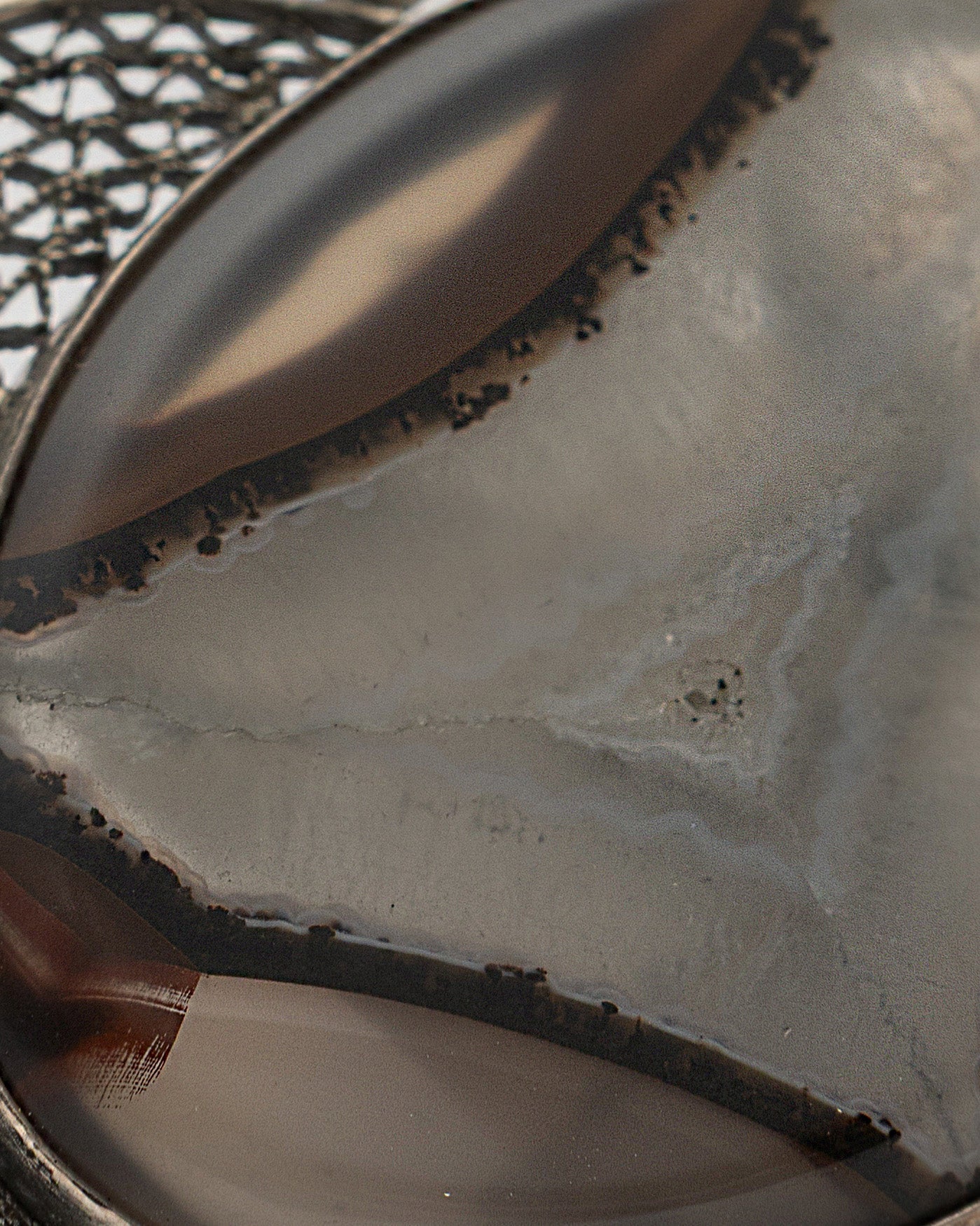 Brown - Beige Oval Shaped Çubuk Agate Stone Filigree Brooch - 2100 8276 - izankara