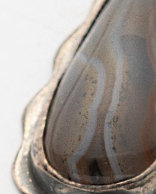 Brown - Gray Mixed - Shape Agate Necklace, Ring and Earring Set - 2100 7361 - izankara