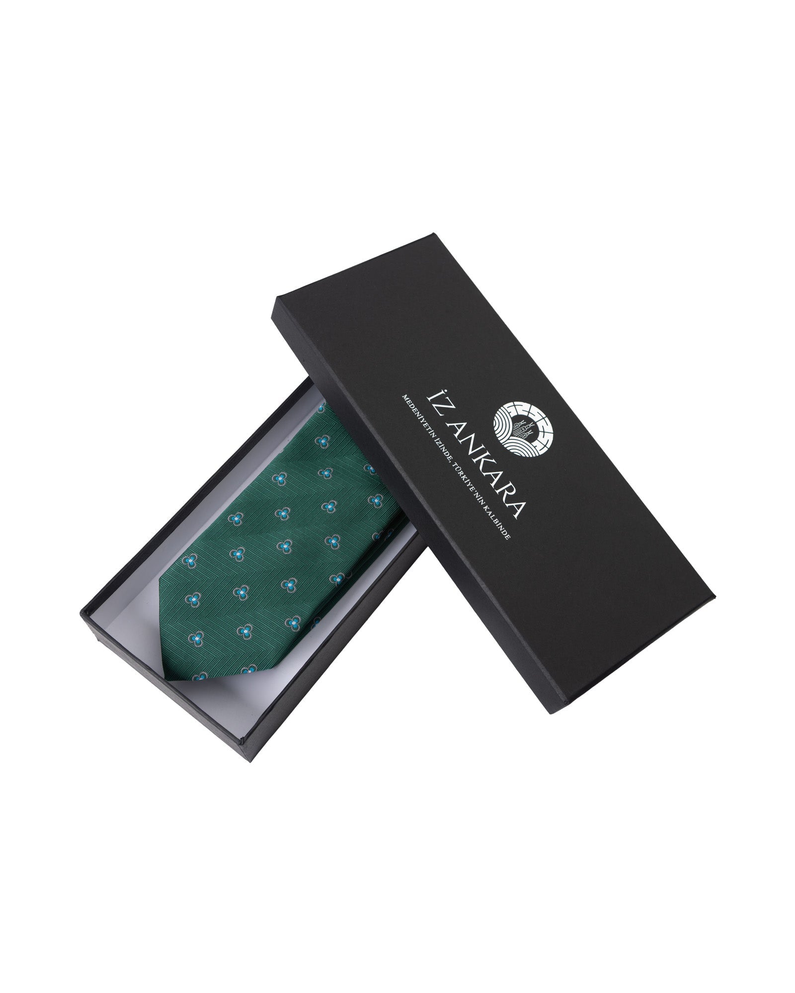 Çintemani Silk Tie | Silver - Green - izankara