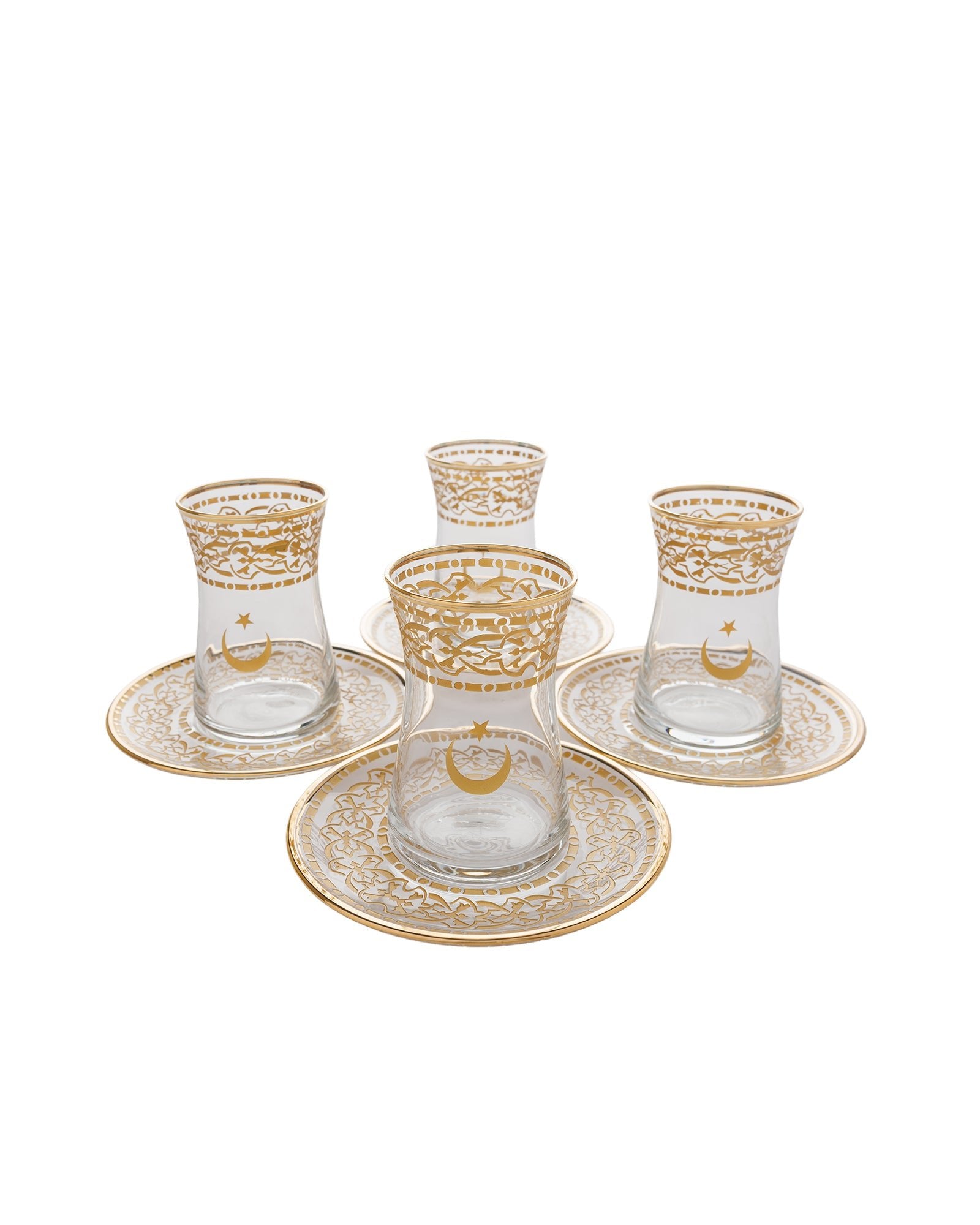 Crescent & Star Geometric Pattern Tea Glass Set - izankara