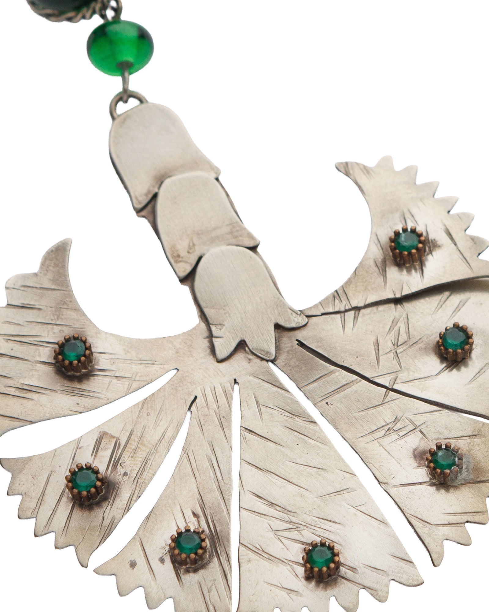Emerald Green Stone Earring Set - izankara