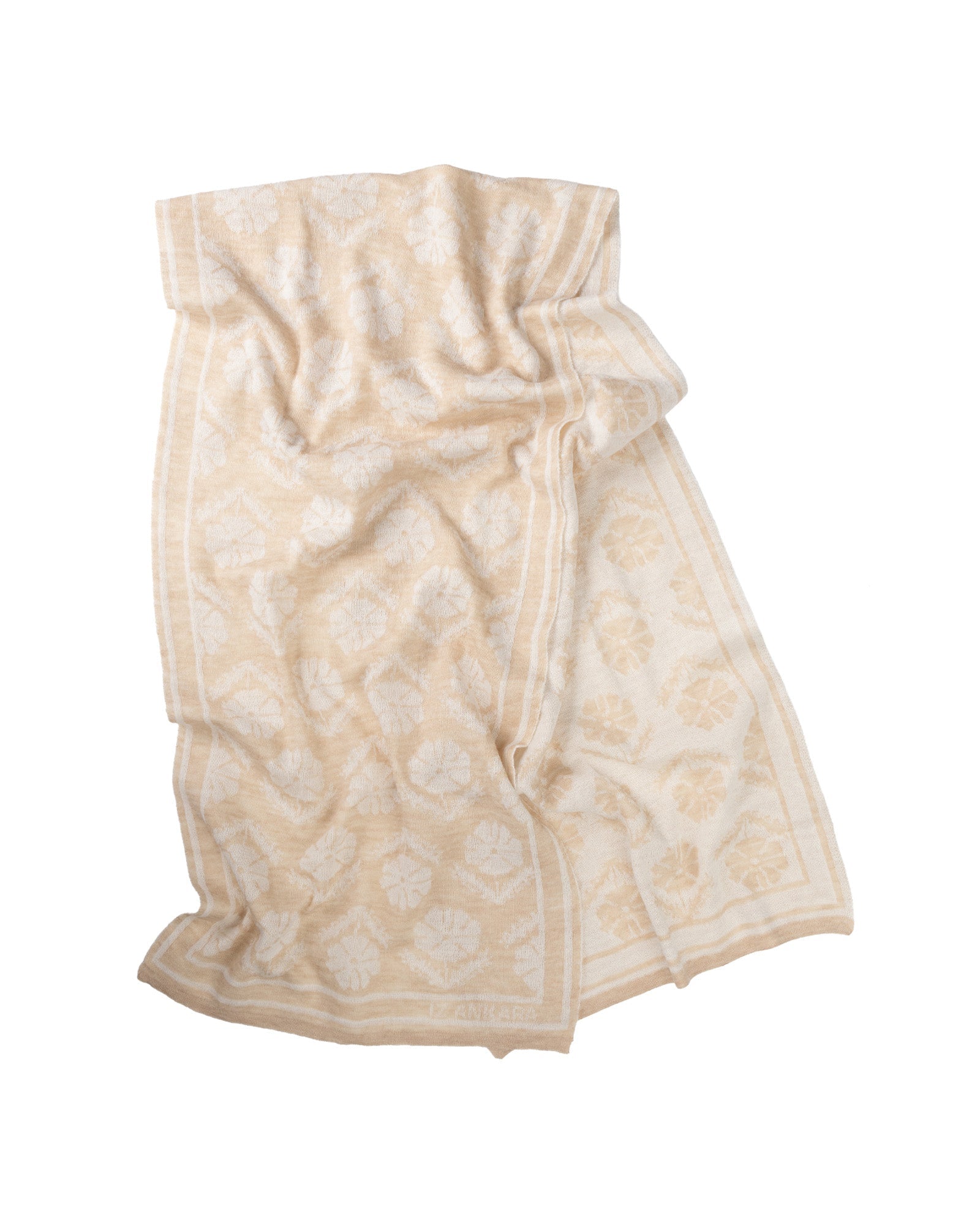 Flower of Love Mohair Scarf | Beige - izankara