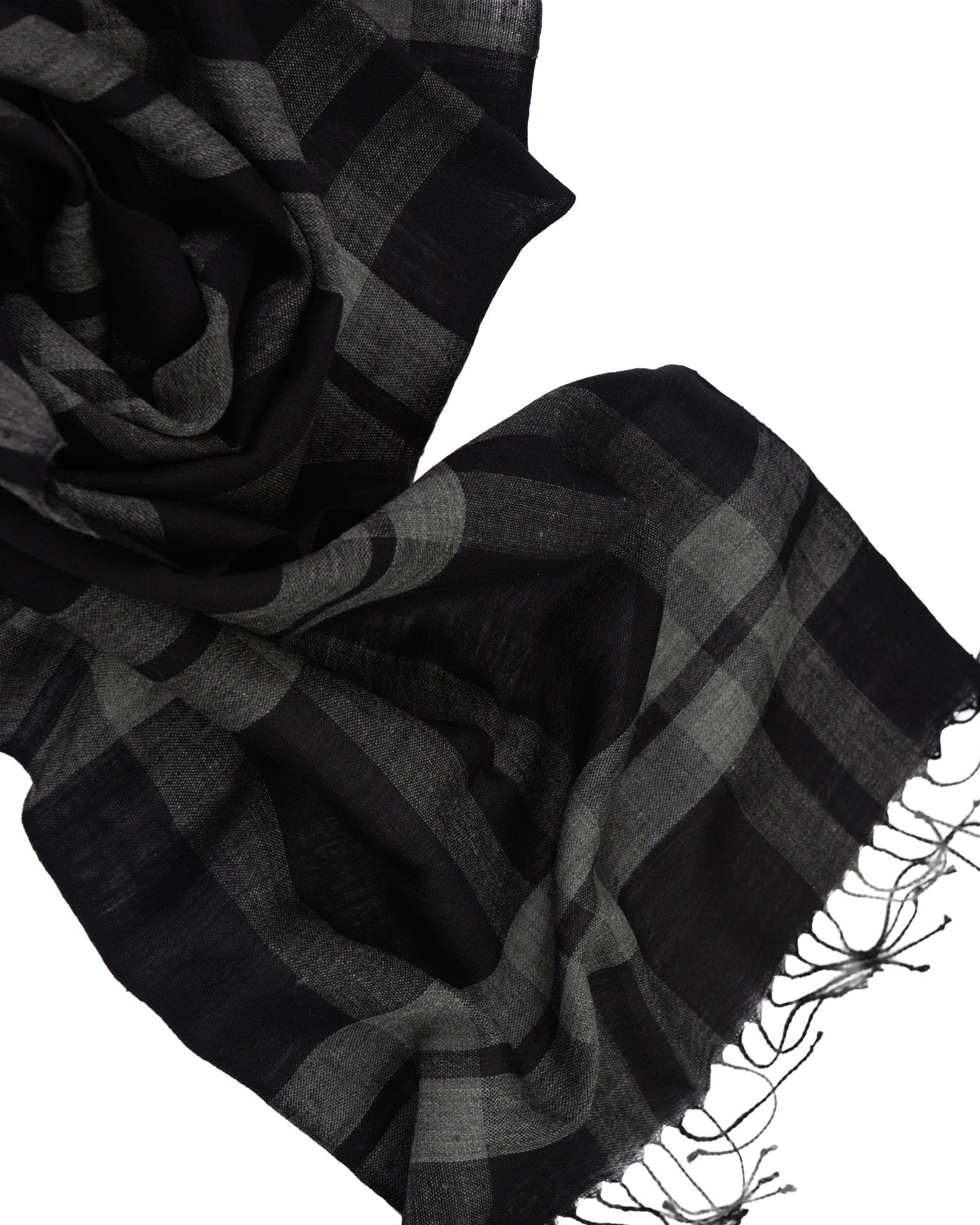 Grey Plaid Sof Woven Shawl - 354 248 - izankara