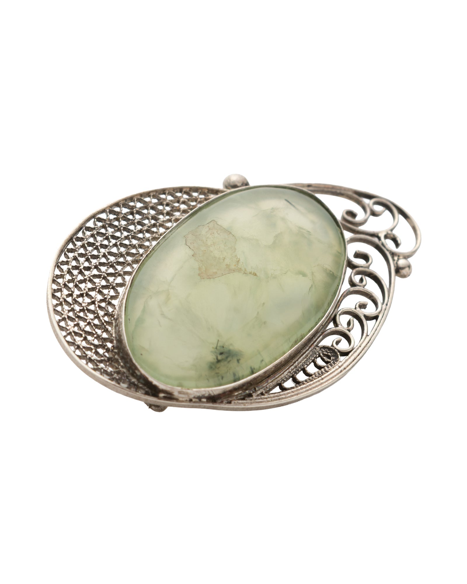 Long Oval Shaped Aquamarine Brooch - 2101 0835 - izankara