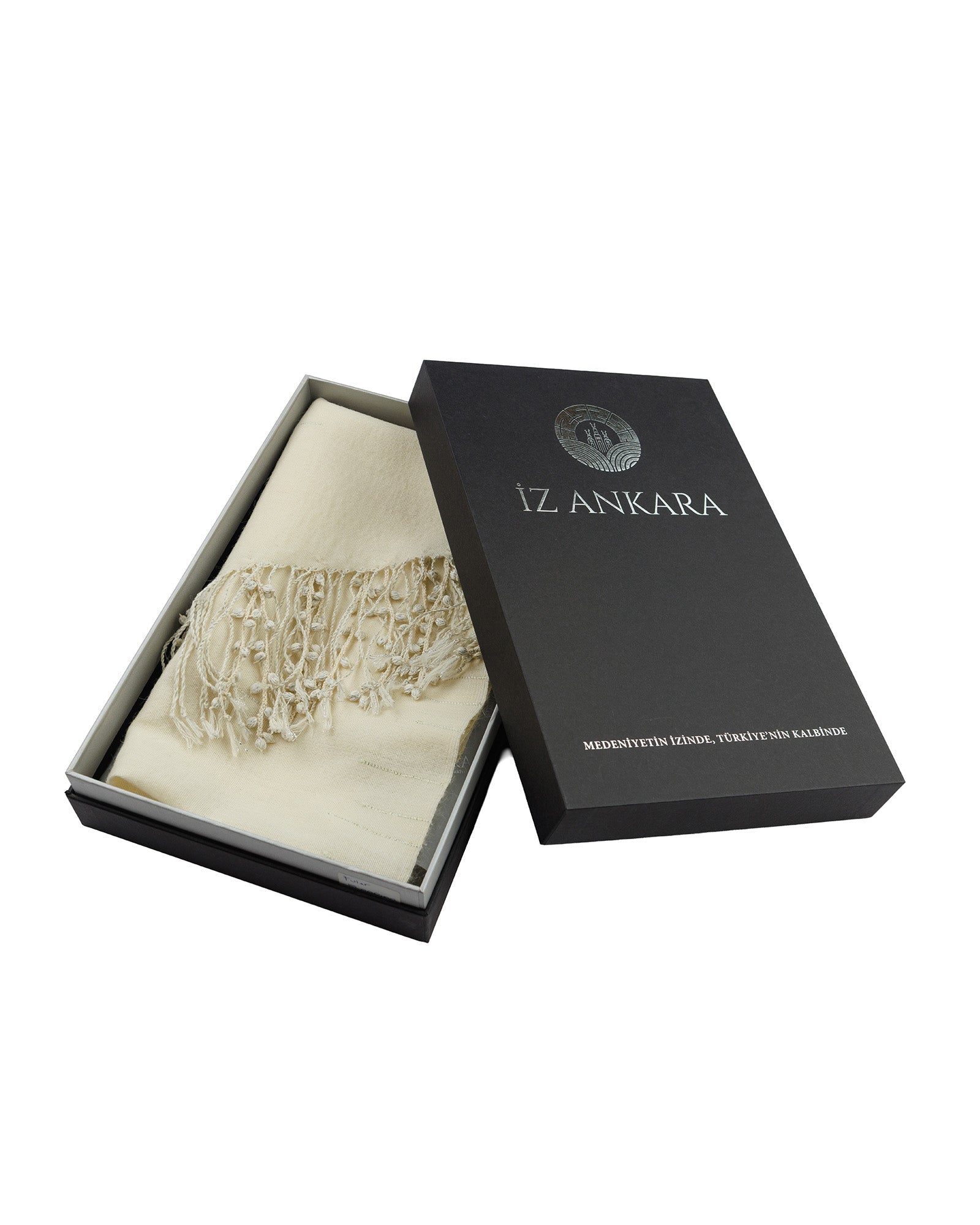 Needle Lace Fringes - Sof Woven Shawl - 302 243 - izankara