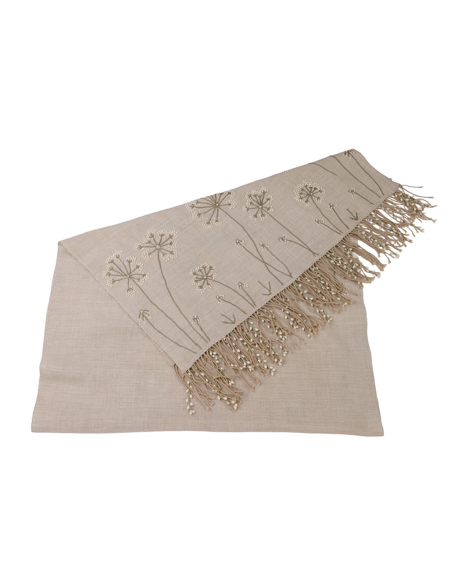 Needle Lace Trimmed Woven Sof Shawl - 302 245 - izankara