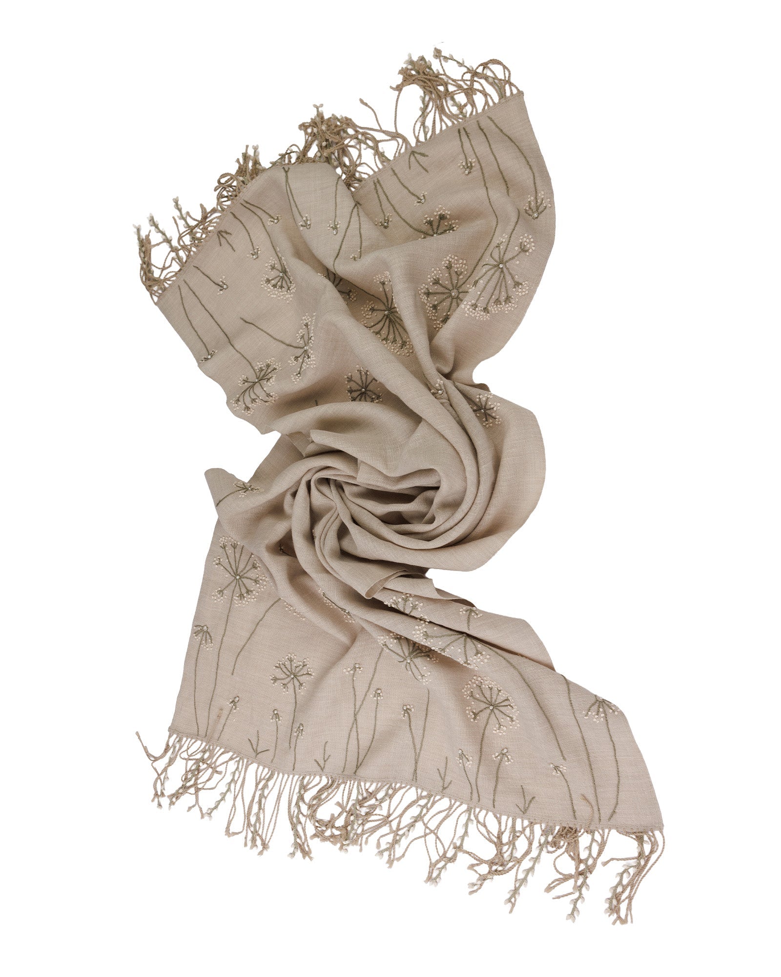 Needle Lace Trimmed Woven Sof Shawl - 302 245 - izankara