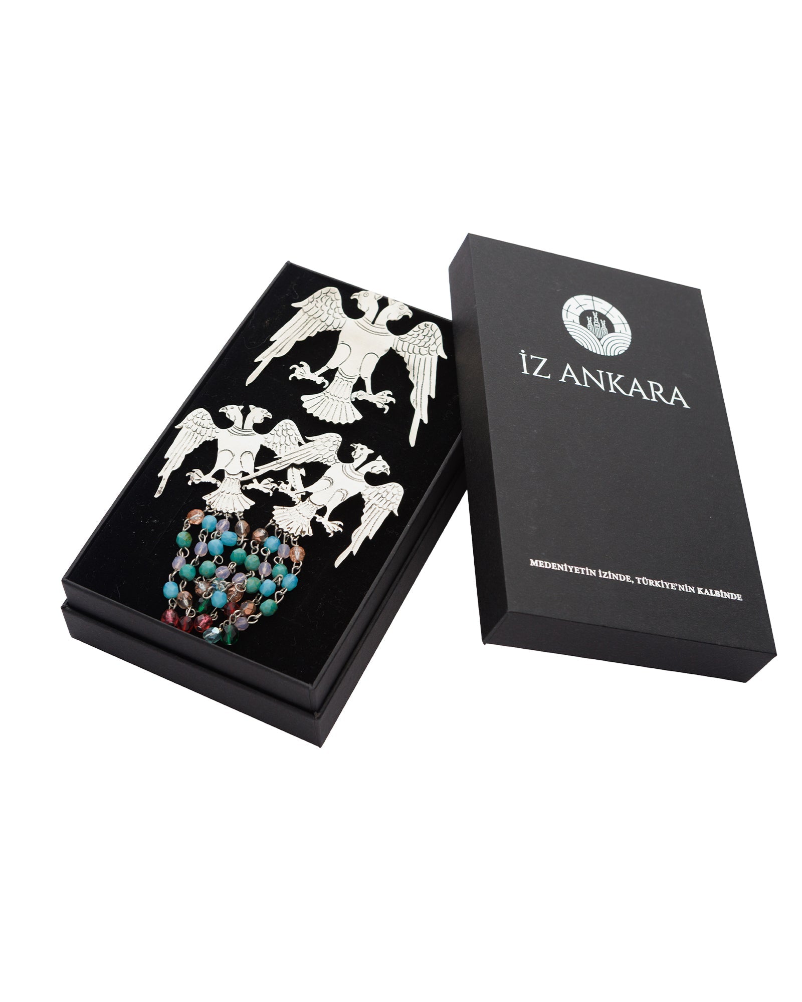 Seljuk Eagle Silver Brooch and Earring Set - izankara