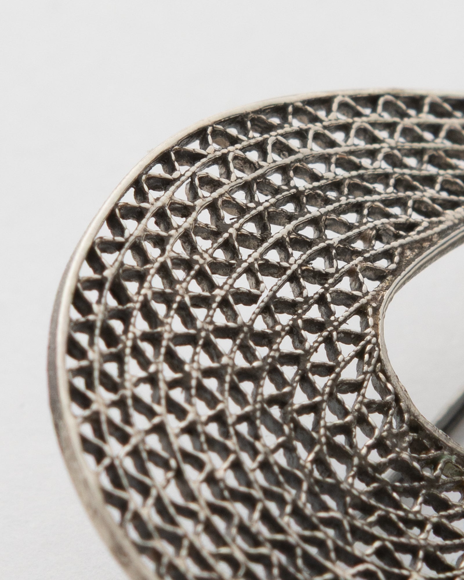 Silver Filigree Brooch with Silver Balls and Tulip Motif - 2101 2723 - izankara