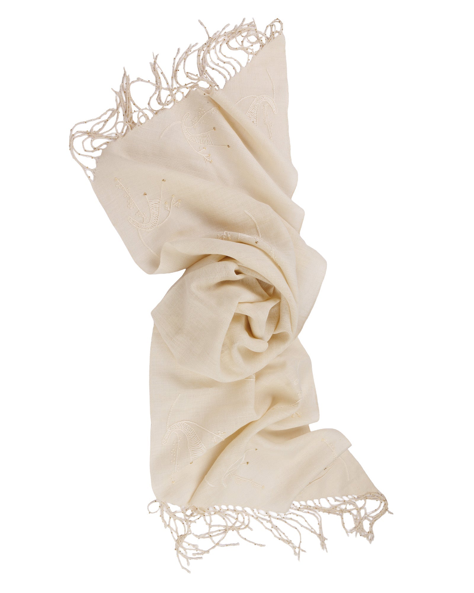 Sof Scarf with Brown Bead Details - 318 248 - izankara