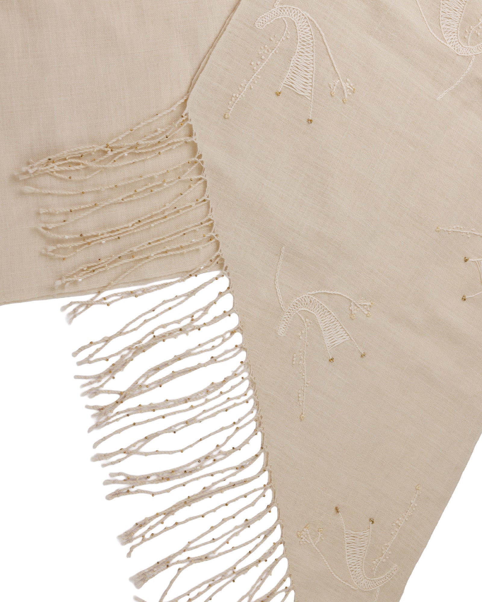 Sof Scarf with Brown Bead Details - 318 248 - izankara