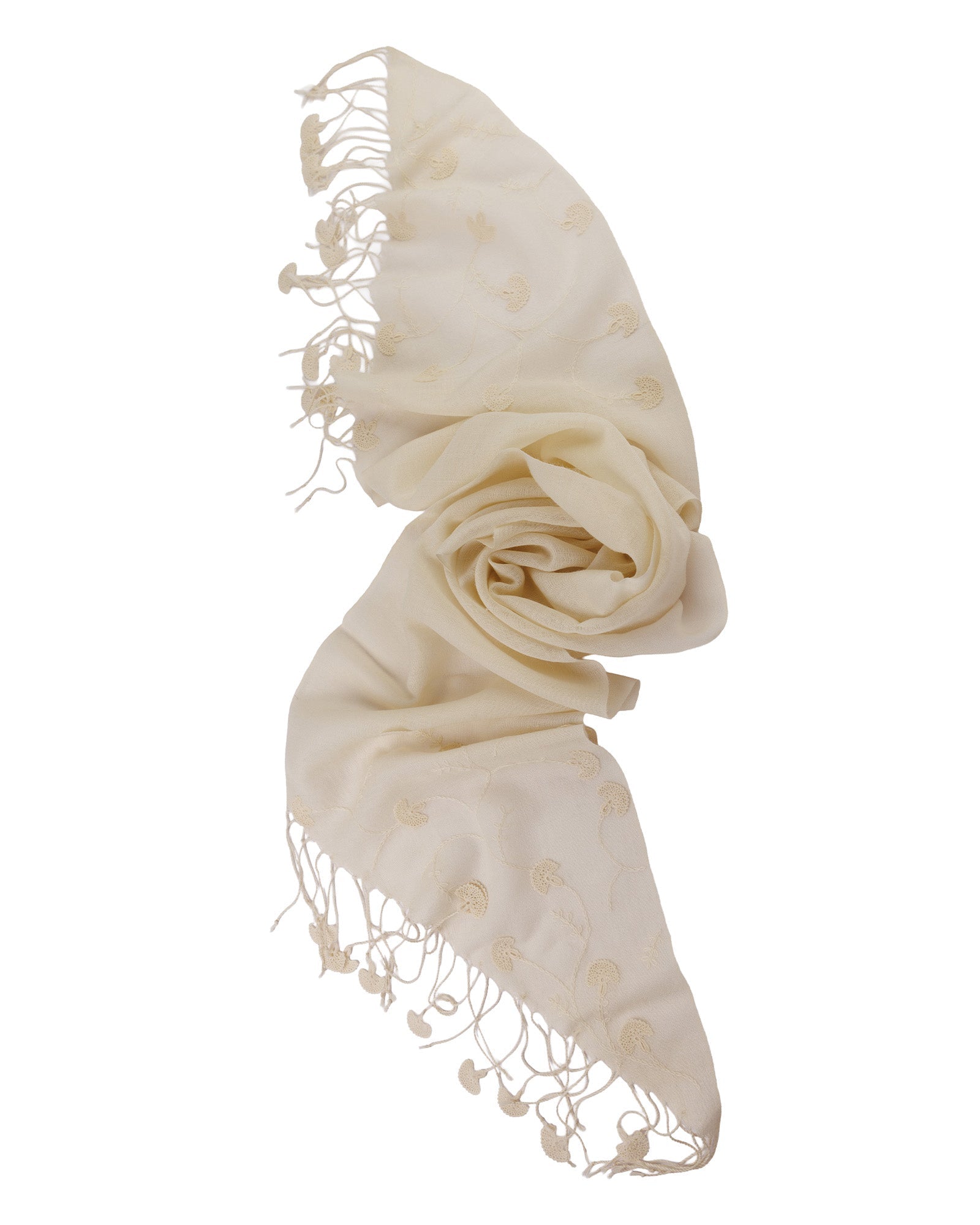 Sof Woven Scarf with Delicate Lace Embroidery - 310 248 - izankara