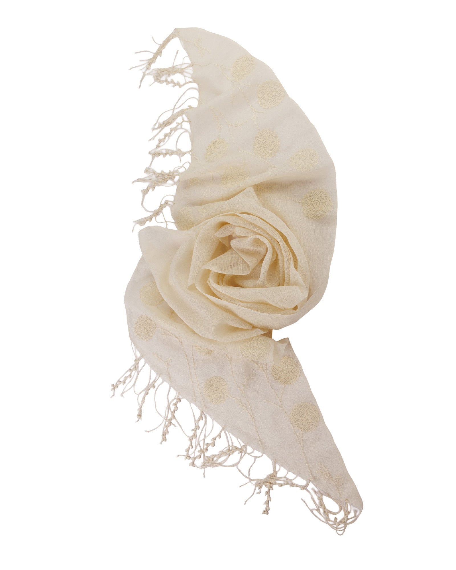 Sof Woven Scarf with Delicate Lace Embroidery - 311 248 - izankara