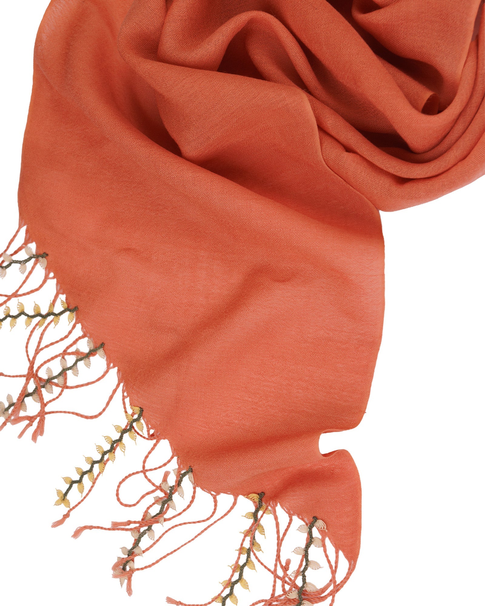 Sof Woven Scarf with Handcrafted Needle Lace Edging - 312 248 - izankara