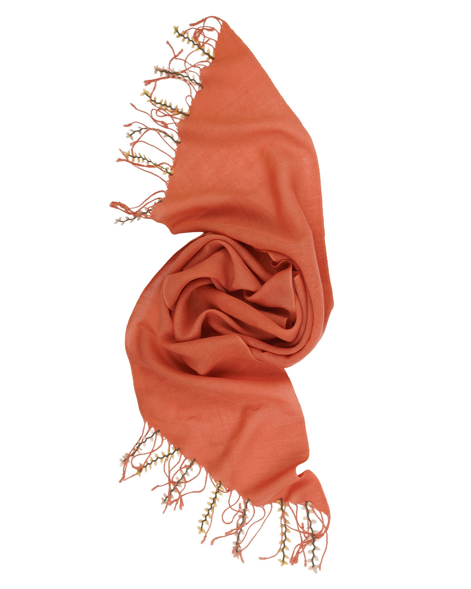 Sof Woven Scarf with Handcrafted Needle Lace Edging - 312 248 - izankara