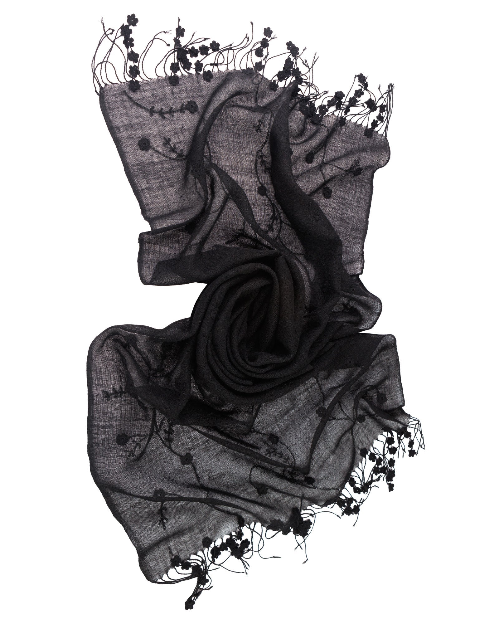 The Magic of the Night - Sof Woven Black Shawl - 302 248 - izankara