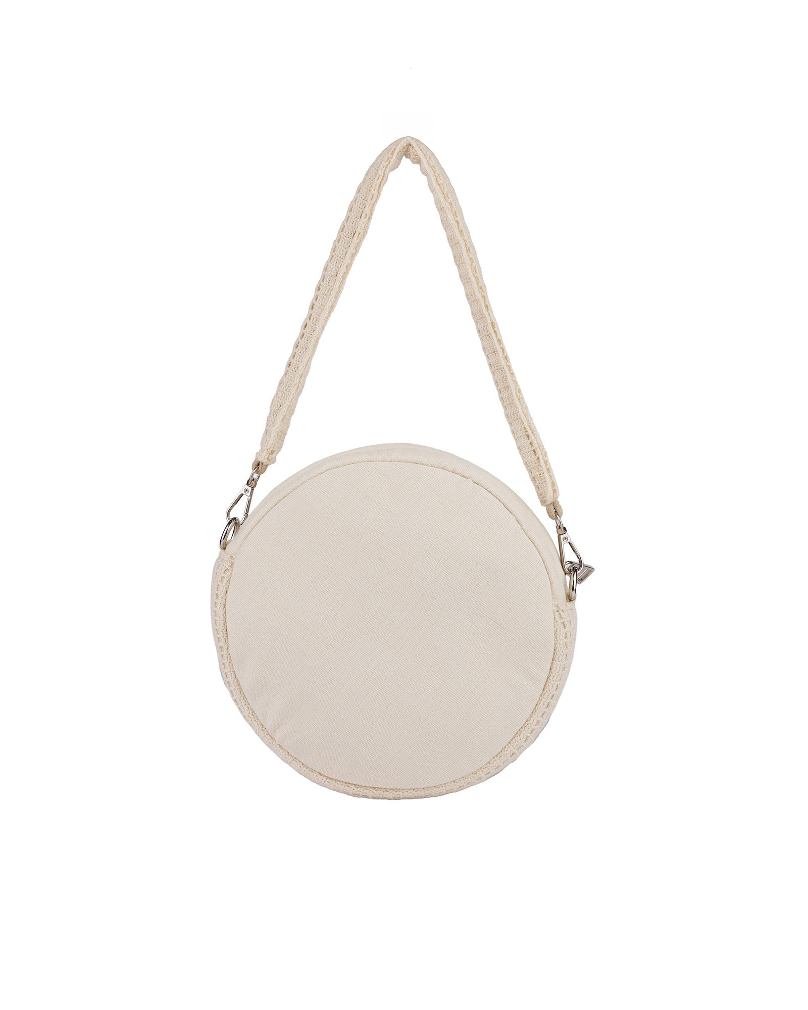White Drum Bag with Floral Pattern - 340 248 - izankara