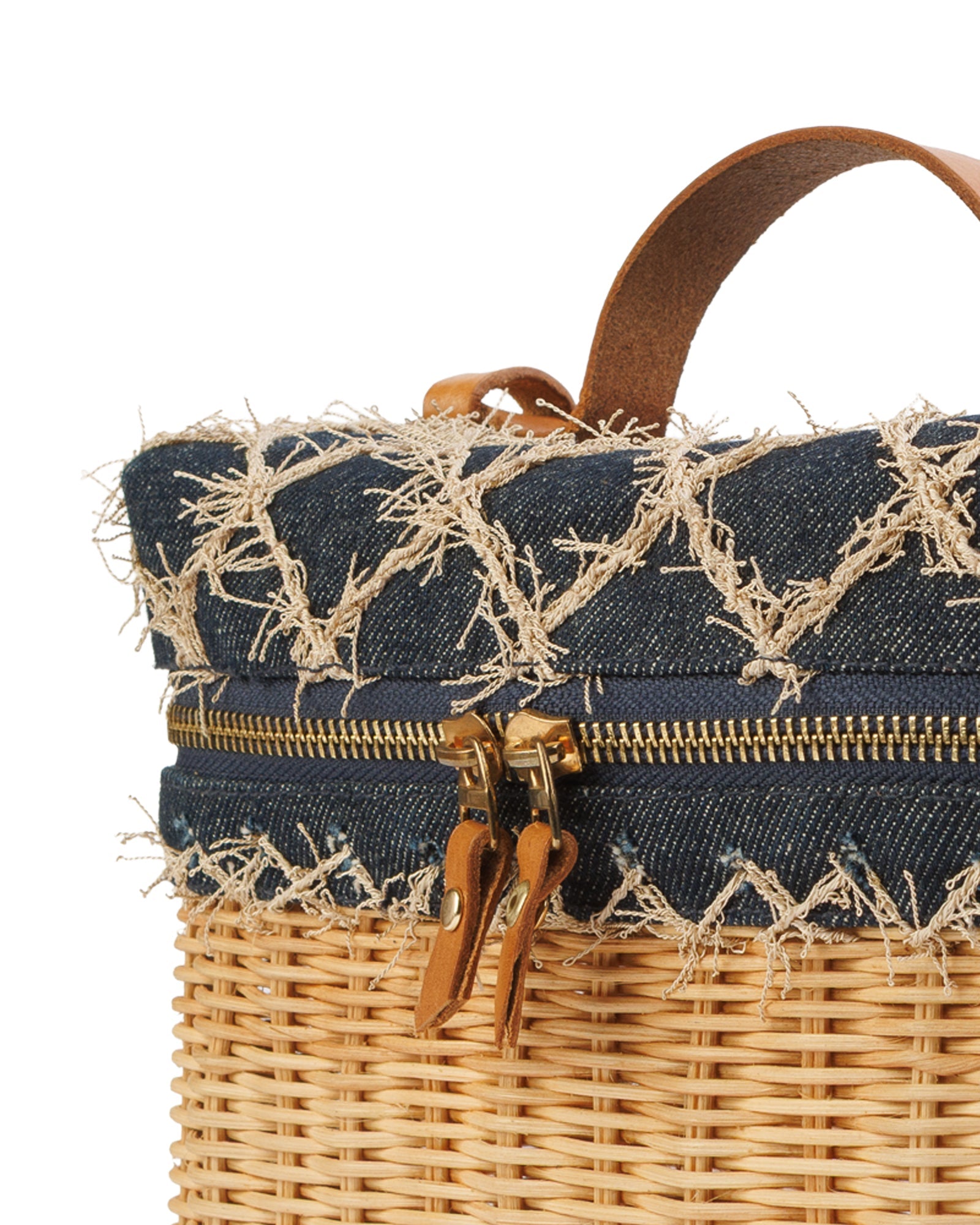 Woven Bag with Blue Trim - izankara